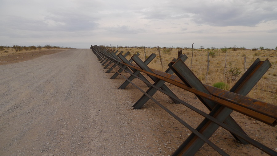 Mexico US Border fence near Santa Teresa, NM